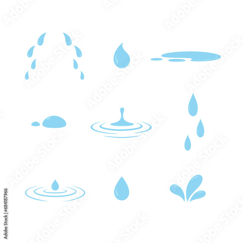 Set of water drops. Vector illustration.	