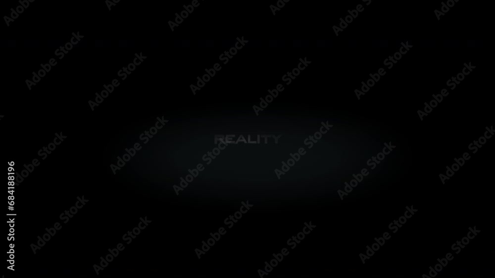 Reality 3D title metal text on black alpha channel background Reality 3D title metal text on black alpha channel background
