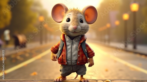 Cool mouse, urban style teen animal, logo concept camera photo