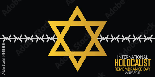 International Holocaust Remembrance Day vector. Star of David . January 27. Important day