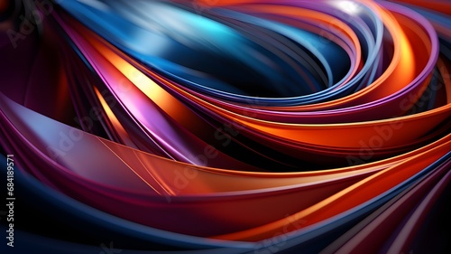 Abstract folded colorful wave background for design created with generative AI technology
