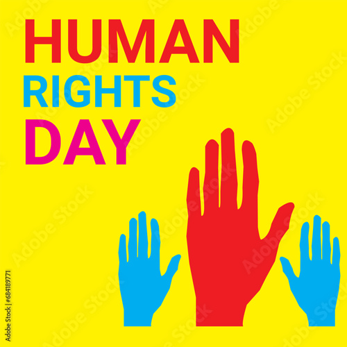 10 December, Human Rights Day, barbed wire with hands concept, suitable design for banner, poster, vector illustration © paramita