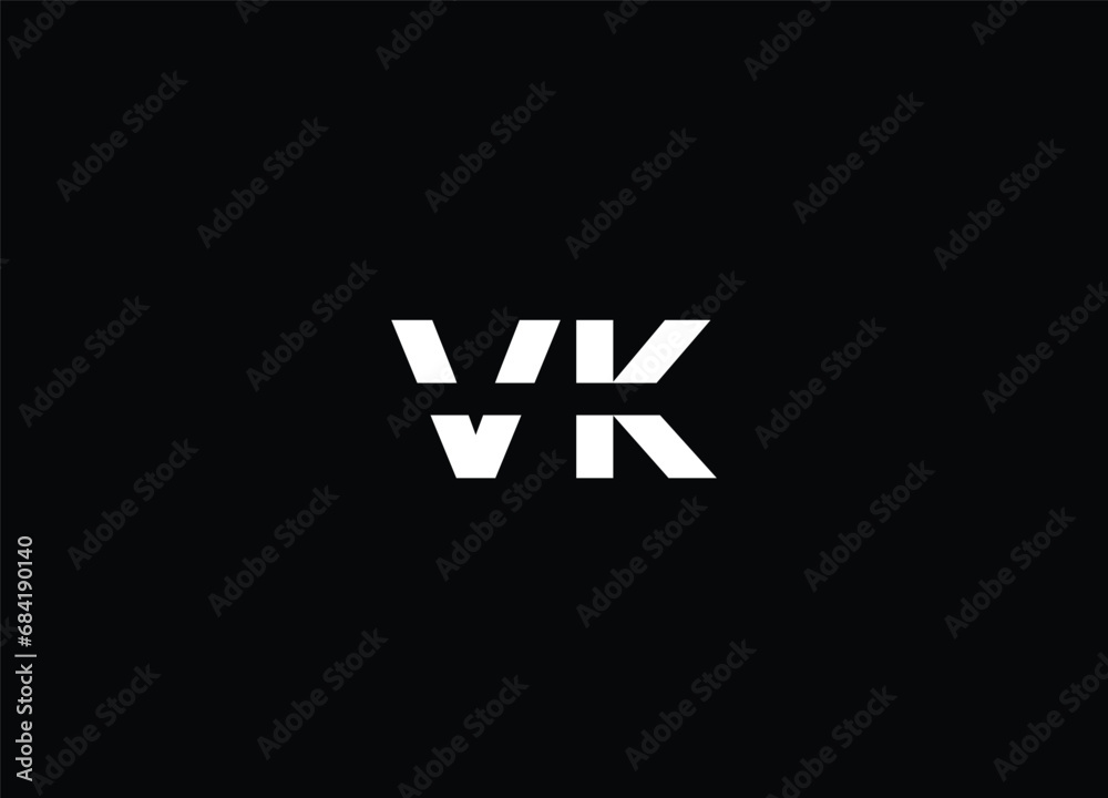 Creative Letters VK Logo Design Vector Template 