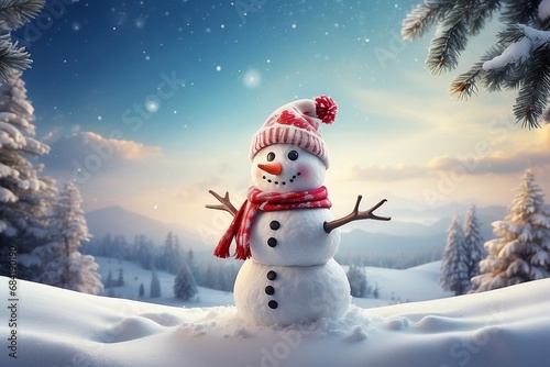 snowman in the snow © Palwasha