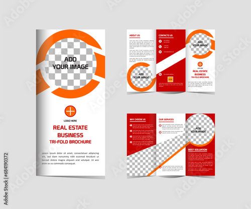 Real estate Modern Tri fold design brochure template photo