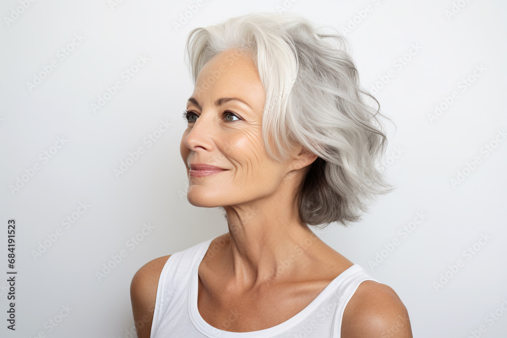 Portrait of senior woman and beautiful for her age Portrait of senior woman and beautiful for her age