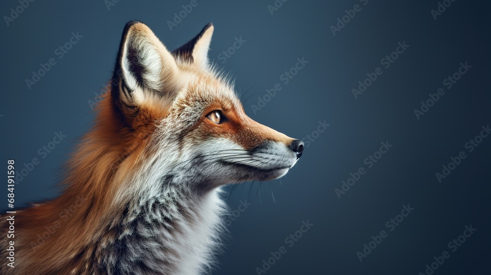 Fototapeta premium Fox, Minimalistic Professional Portrait, Generative AI