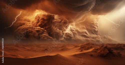 Dramatic sandstorm in the desert, Generative AI