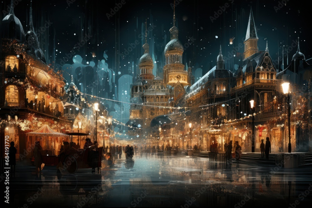 Obraz premium Christmas Markets - Generative AI