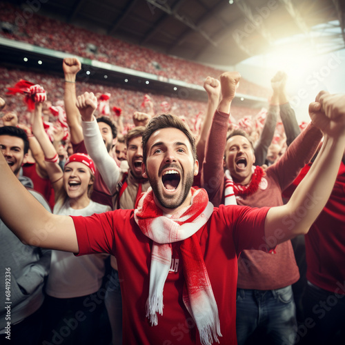 Fans cheering in a stadium. © DALU11