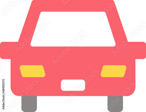 前向き・前から見た車のシンプルなイラスト