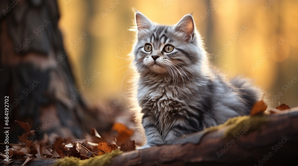 Water colour painting of Turkish angora Cat Water colour painting of Turkish angora Cat