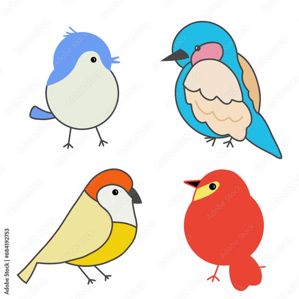 vector set of bird, vector illustration art