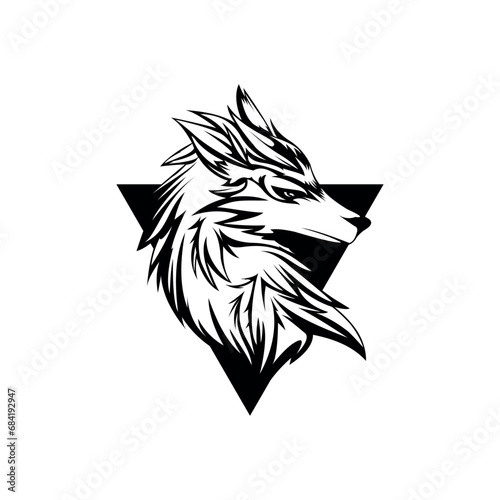 wolf logo vector black