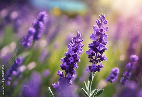 a group of purple lavender flowers in front of a house