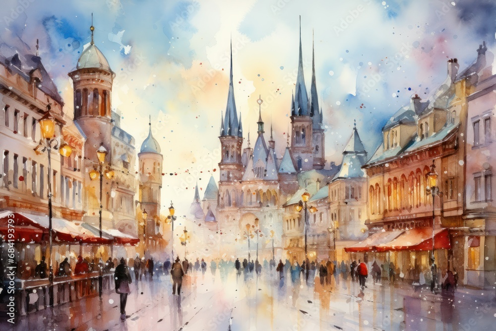 Obraz premium Christmas Markets - Generative AI