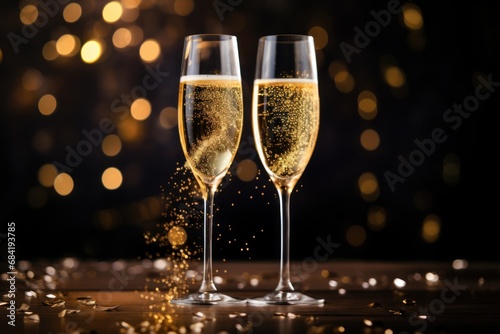Sparkling Champagne Cheers for New Year's Eve