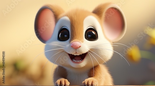 Cute mouse cartoon photo