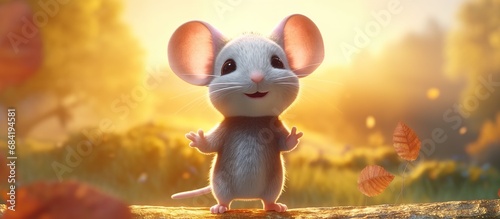 Cute mouse cartoon presenting © dheograft