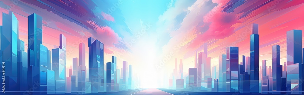 Skyscrapers symmetrical background