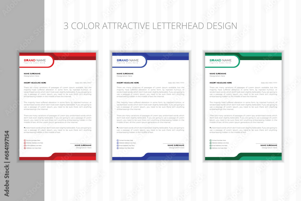 Abstract letterhead design template in vector Abstract letterhead design template in vector