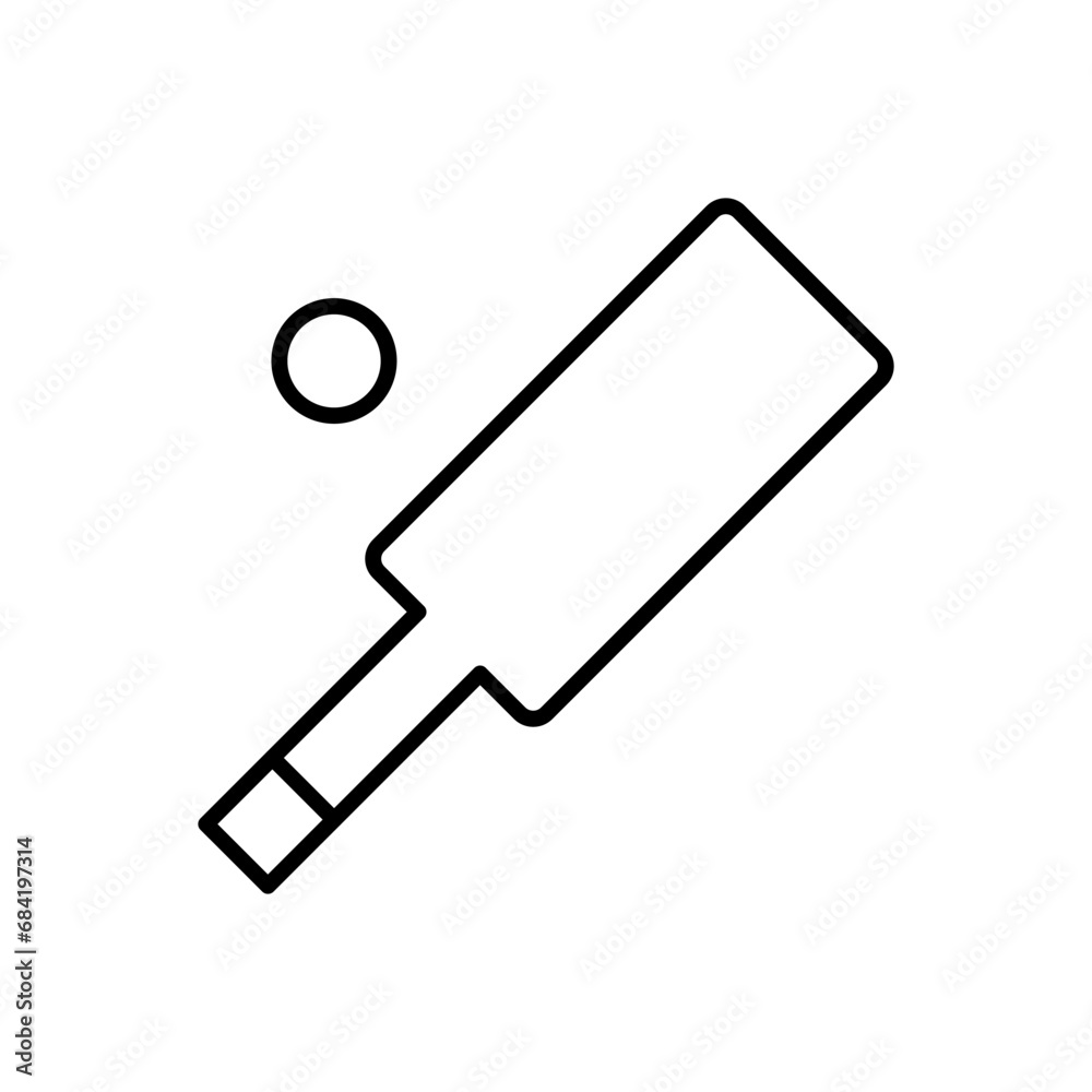 Line icon of cricket bat and ball Line icon of cricket bat and ball