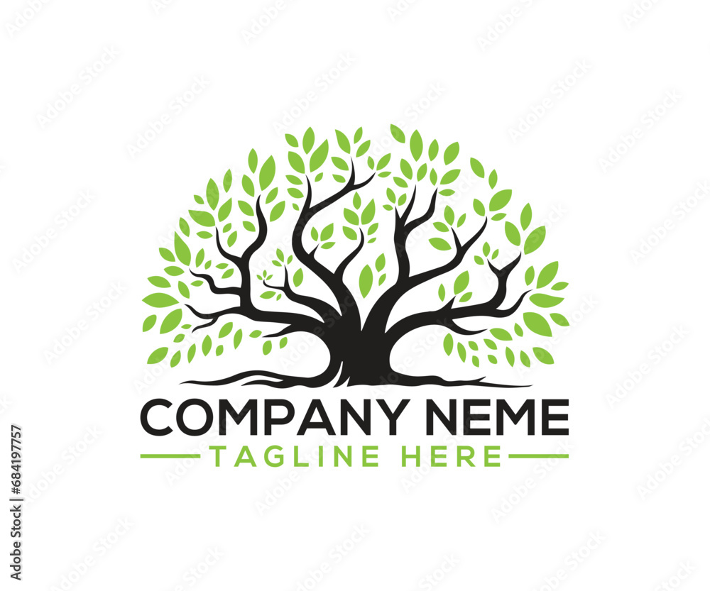 Obraz premium Tree logo vector design template