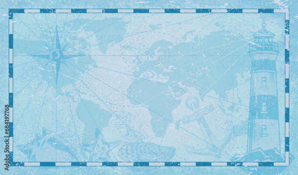 Sea travel colorful vintage background