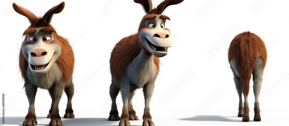 donkey portrait isolated on white background donkey portrait isolated on white background