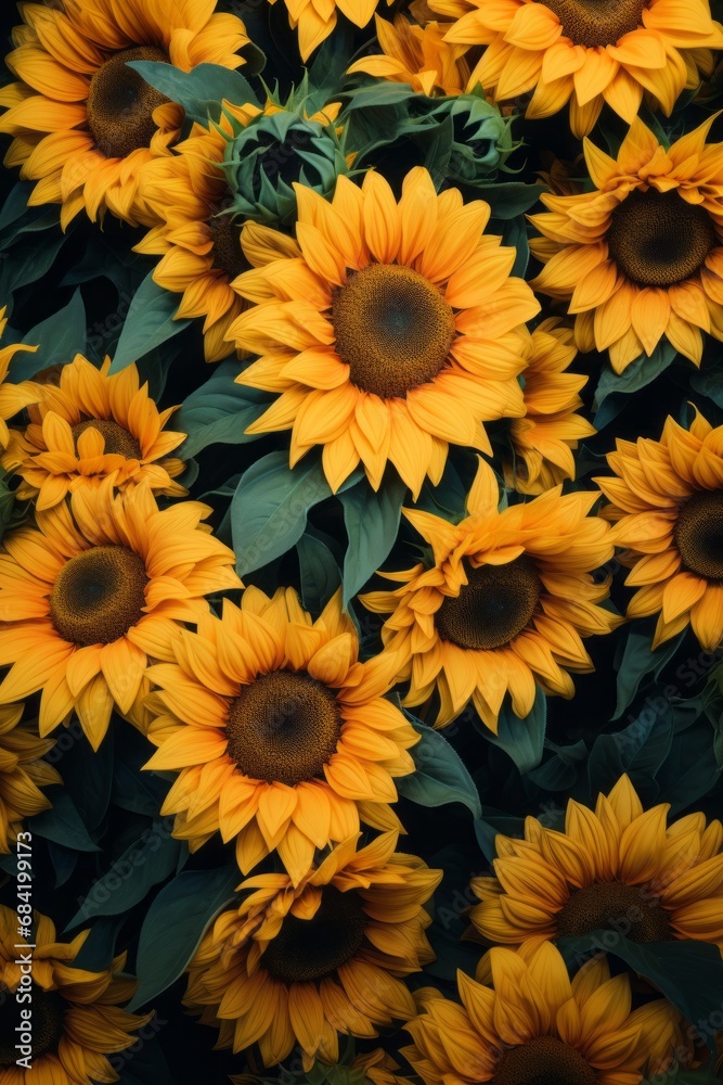 Stunning Vista of Majestic Sunflowers: Nature's Brilliant Masterpiece Generative AI Stunning Vista of Majestic Sunflowers: Nature's Brilliant Masterpiece Generative AI