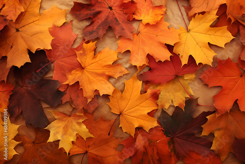 Autumn Infusion: Vivid Maple Overlays, Layered maple leaves in fall hues, Autumn Designers' Concept Art, Generative AI.