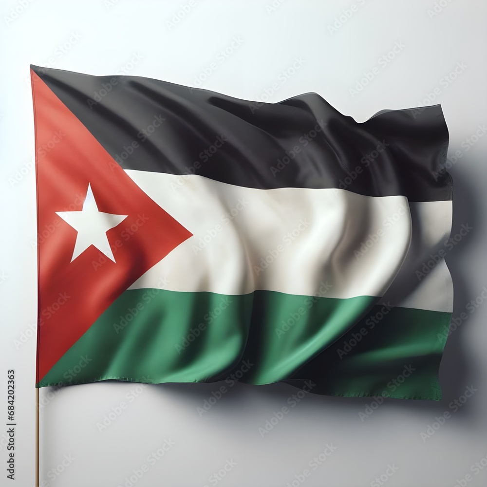 Naklejka premium flag of palestine on white background