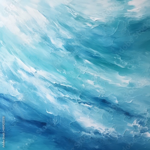 Unleashing Serenity: Striking White and Blue Acrylic Watercolor Displayed in Triptych Generative AI