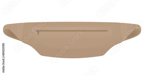 Brown  belt bag. vector illustration
