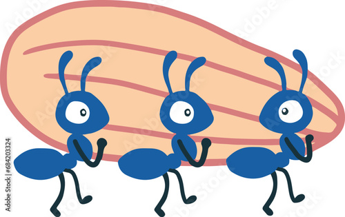 Tiny Ants Team Big Bounty Harvest Vector Art. Enjoy this art. Ideal for a variety of projects, from educational materials to cheerful designs