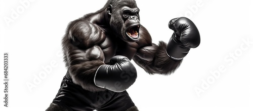 boxing mascot gorilla vector art illustration design photo
