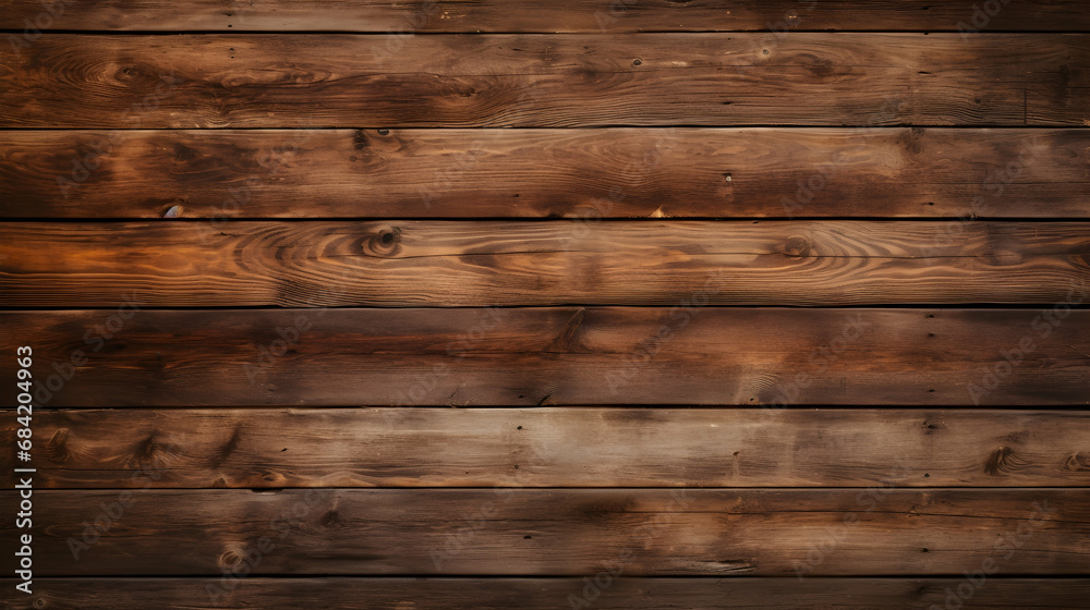 Naklejka premium Old wood wall background. Stained textured photography studio backdrop, generative ai