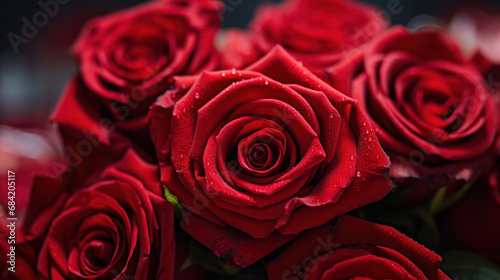 Close up of a bunch of red roses