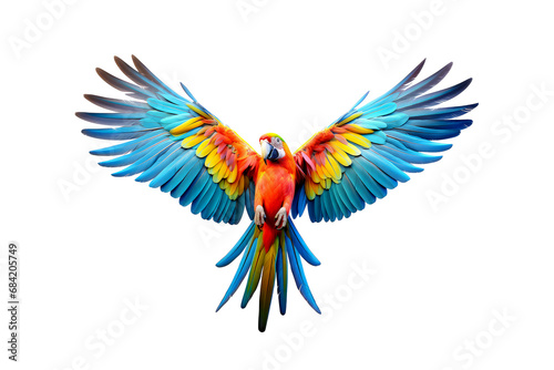 macaw flying isolated on white © Tidarat