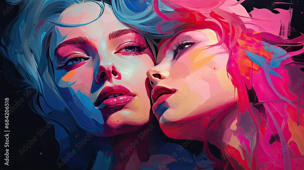 Retro-Style Women's Face Paint Duo