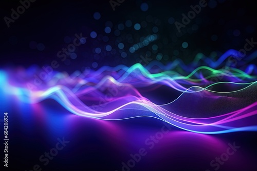 abstract futuristic background with pink blue glowing neon moving high speed wave lines and bokeh lights. Data transfer concept Fantastic wallpaper