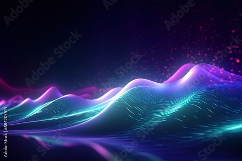 abstract futuristic background with pink blue glowing neon moving high speed wave lines and bokeh lights. Data transfer concept Fantastic wallpaper