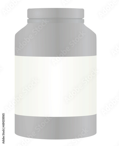 Protein plastic pack. vector illustration