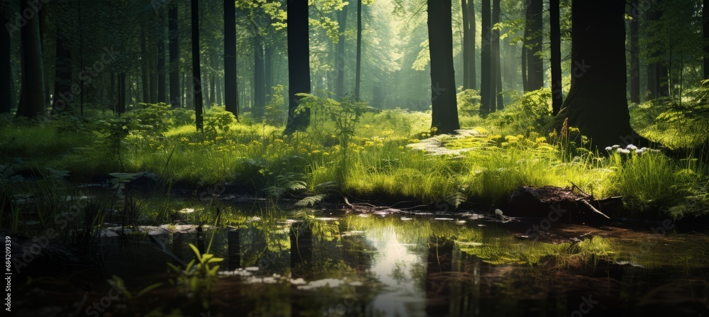 Unveiling the Mesmerizing Beauty of a Sun-kissed Forest through Seasons Generative AI Unveiling the Mesmerizing Beauty of a Sun-kissed Forest through Seasons Generative AI