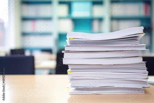documents on desk stack up. Close up of piles of files. Big stack of papers ,documents on the desk © Оксана Олейник