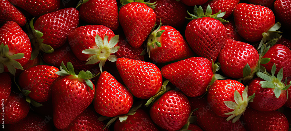 Closeup of ripe red strawberries background 