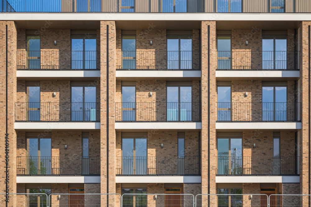 Brand new empty block of flats in Stratford, east London, England - obrazy, fototapety, plakaty 
