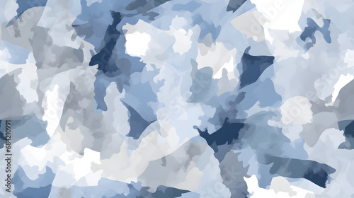 Seamless urban camouflage texture with mix of grays and blues