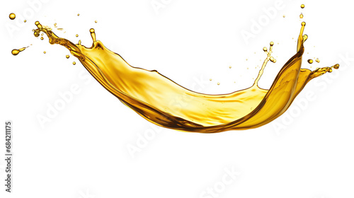 yellwo splash of oil isolated against transparent background
