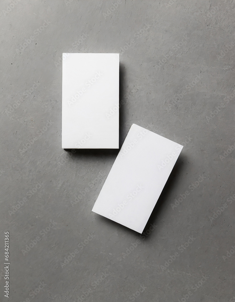 Photo of white business cards. Template for branding identity. For graphic designers presentation Generative AI Photo of white business cards. Template for branding identity. For graphic designers presentation Generative AI